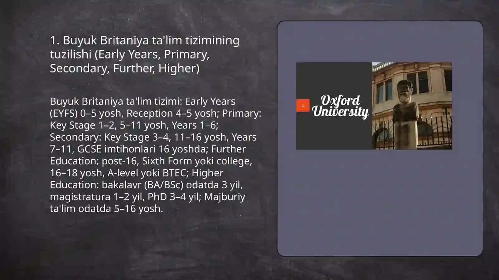 Buyuk Britaniya ta'lim tizimi 3