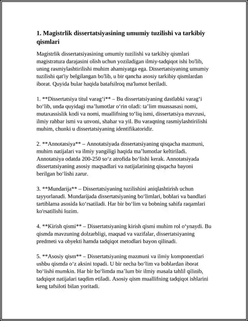 MAGISTIRLIK DISSERTATSIYASINI RASMIYLASHTIRISH 3