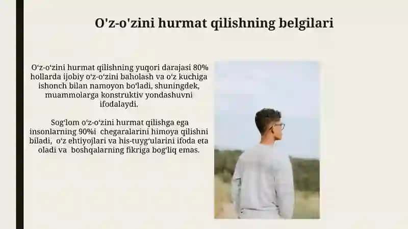 O'z-o'zini hurmat qilish 3
