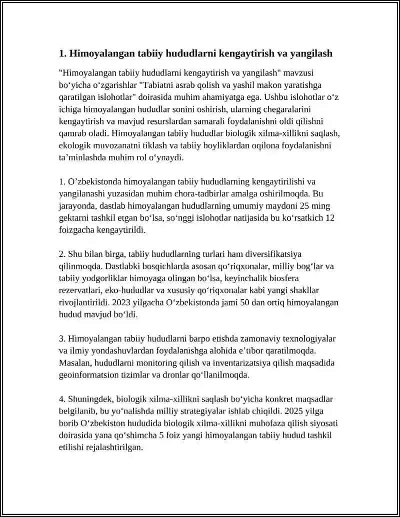 TABIATNI ASRAB QOLISH VA YASHIL MAKON YARATISHGA QARATILGAN ISLOHOTLAR 3