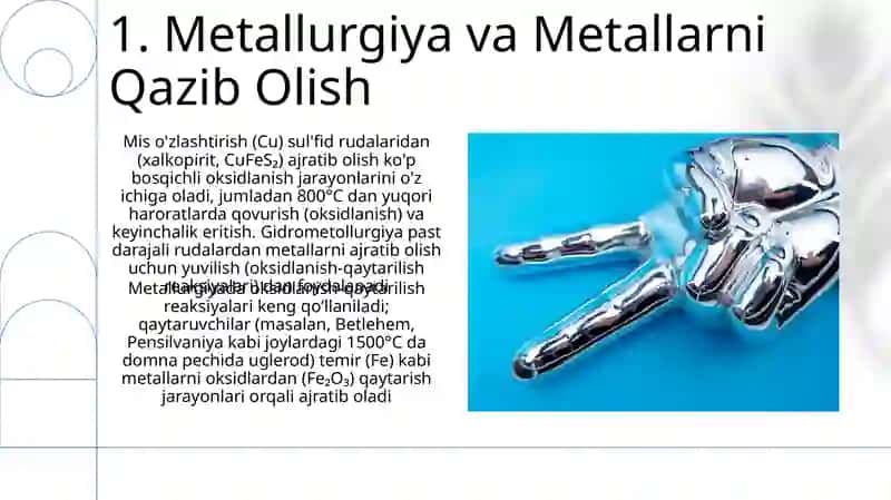 Oksidlanish–qaytarilishi reaksiyalarining ahamiyati 3