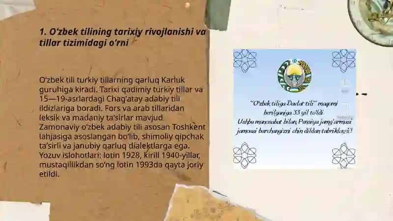 Oʻzbek tili va uning tillar tizimdagi oʻrni 3