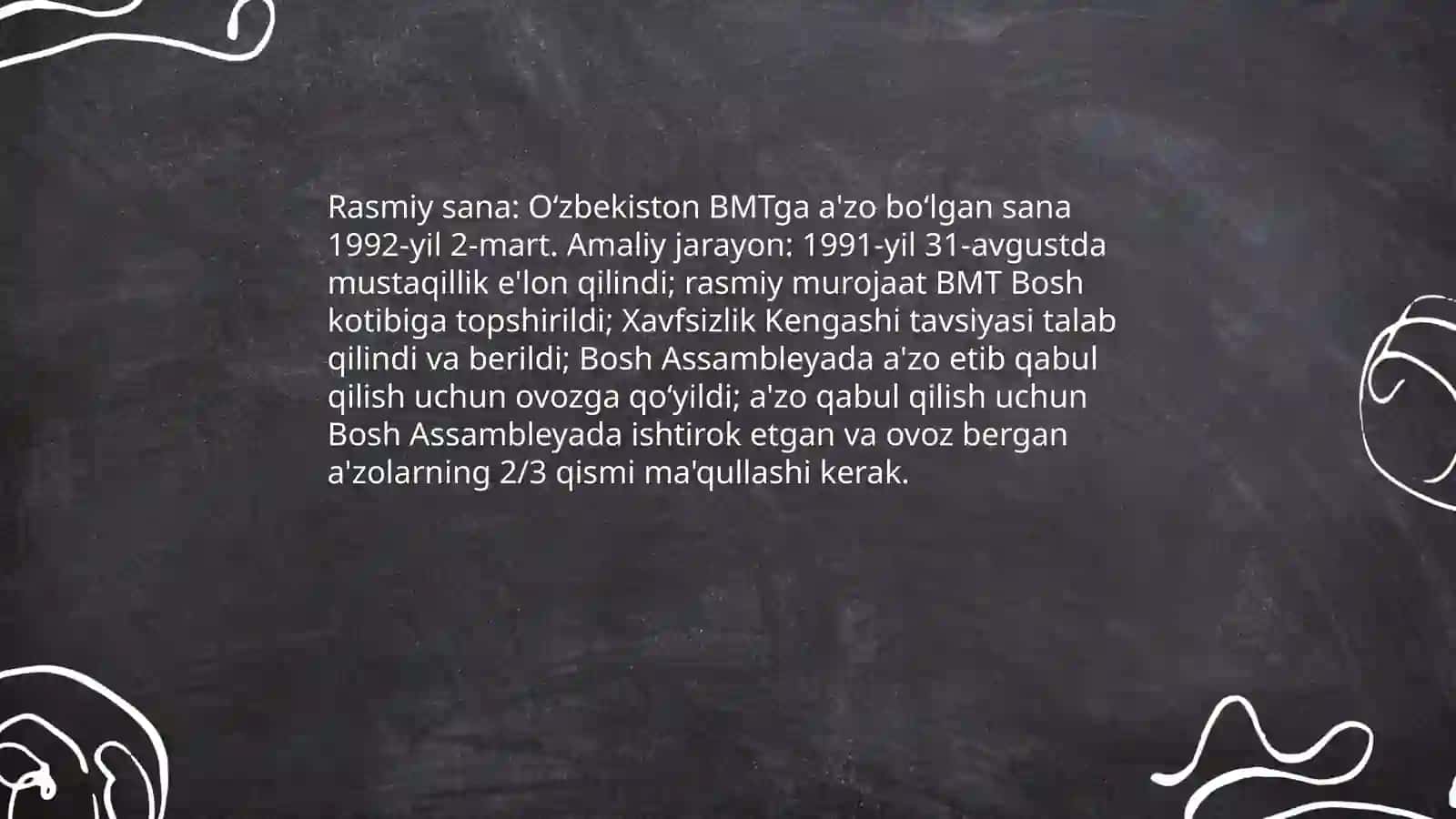Mustaqil O'zbekistonning BMT ga qabul qilinishi va uning tarixiy ahamiyati 3