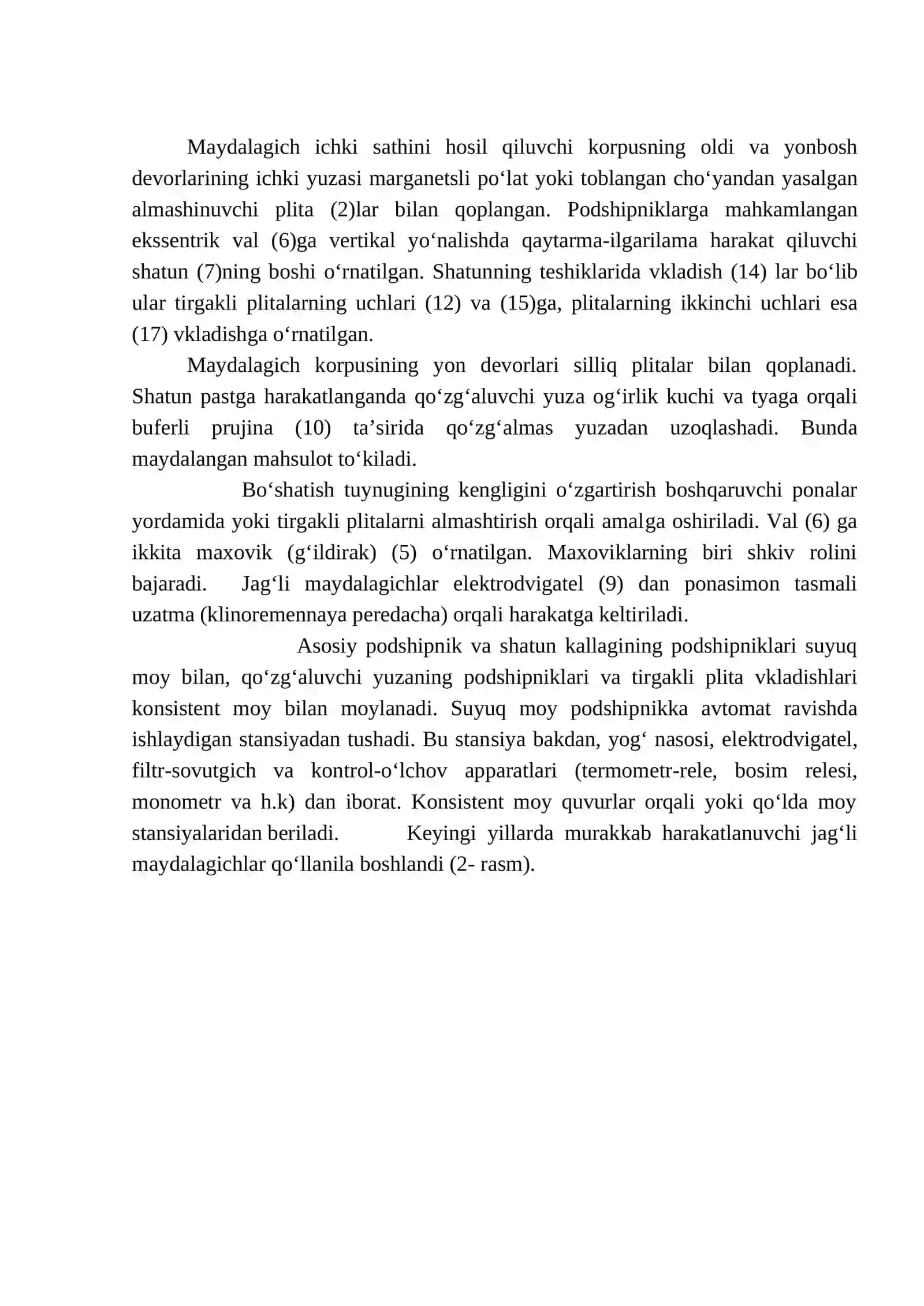 Konusli maydalagichlarning tuzilishi va ishlash prinsipi 3