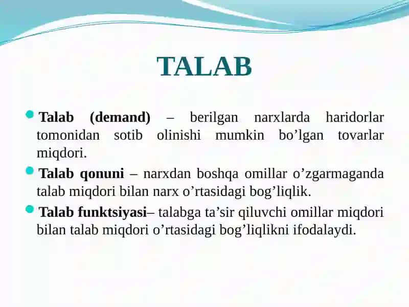 TALAB VA TAKLIFTAHLILI.BOZOR MUVOZANATI 3