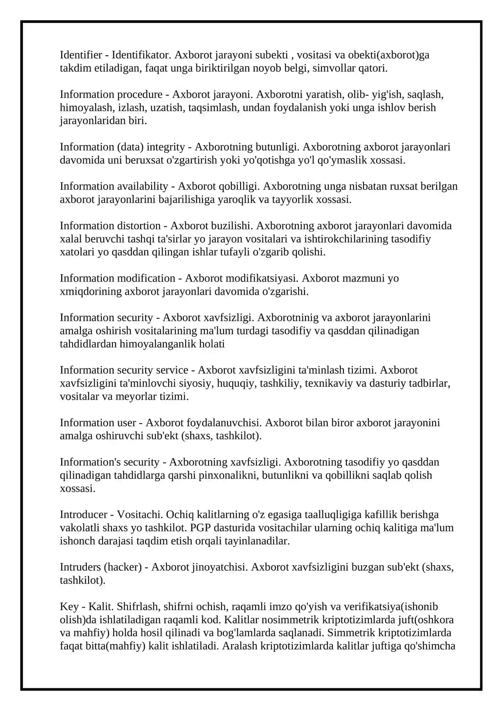 Atamalar xavfsizligini ta’minlash atamalar lug’ati 3