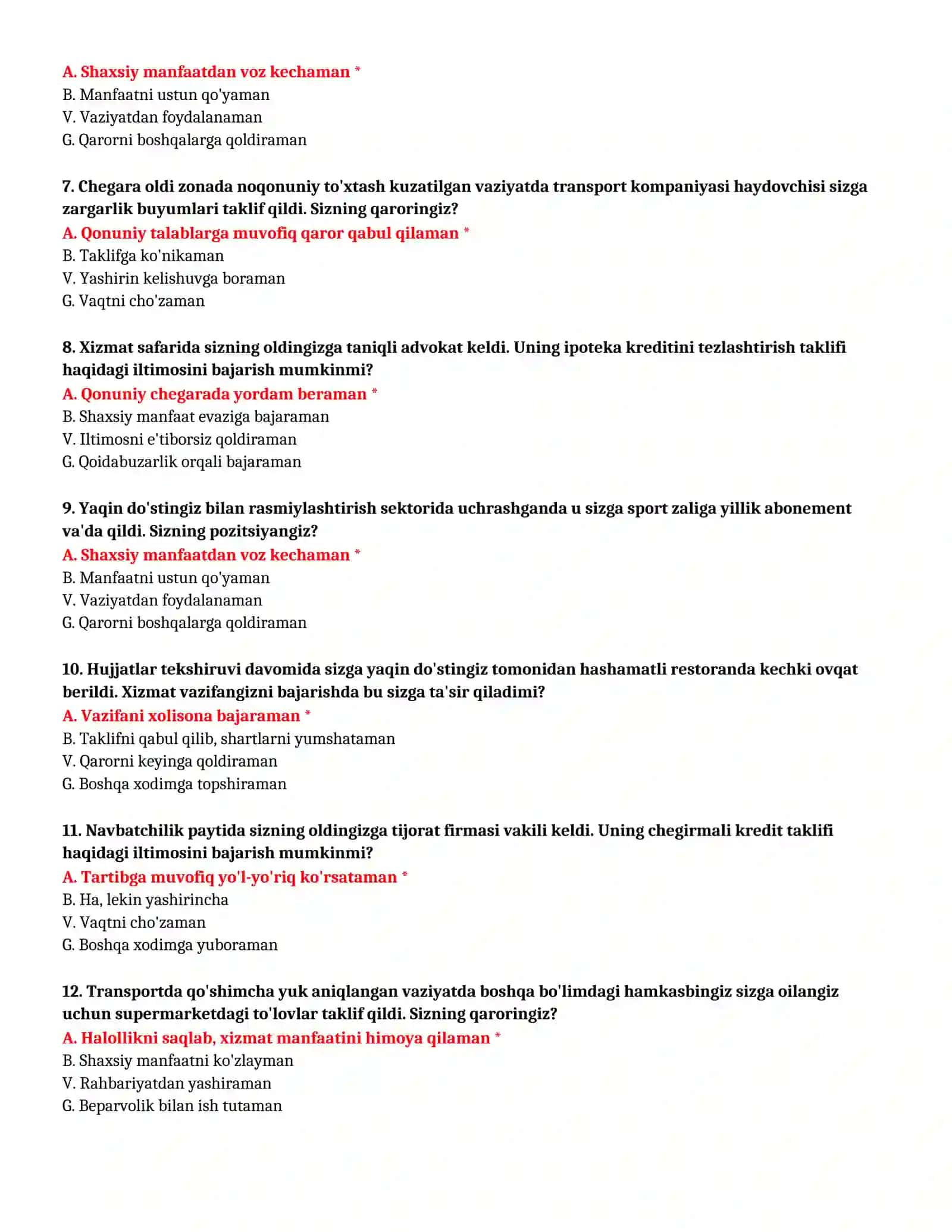 TEST SAVOLLARI (№ 61) 3