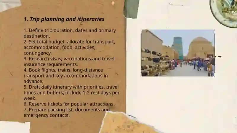 Trip Planning and Itineraries 3