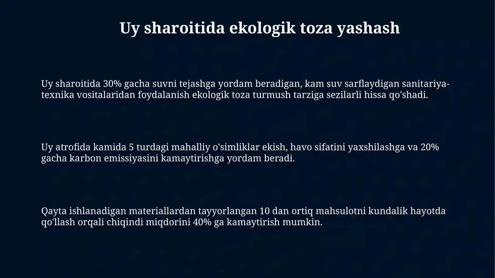 Ekologiya va sogʻlom hayot tarzi 3