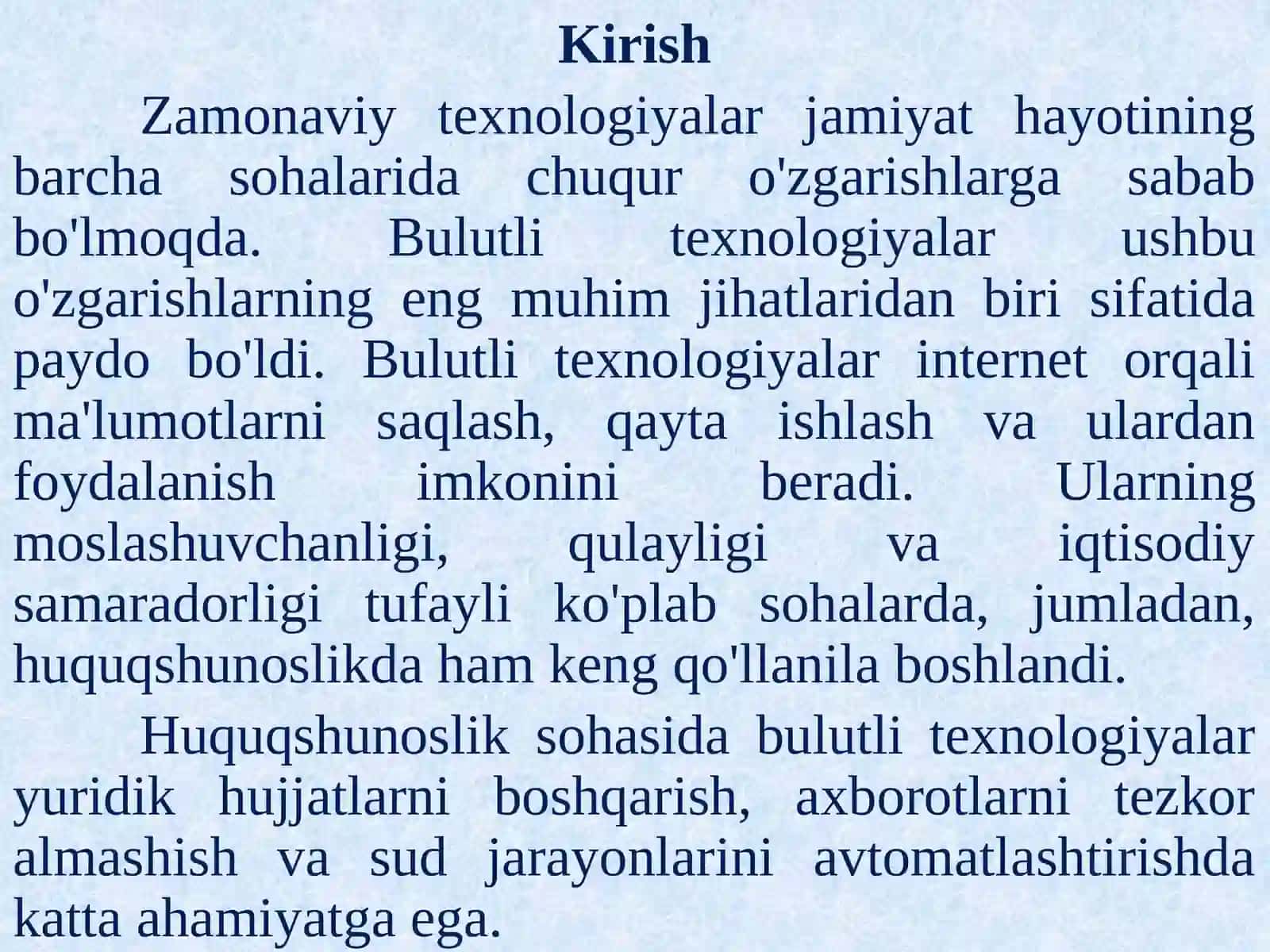 Huquqshunoslikda Bulutli Texnologiyalar 3