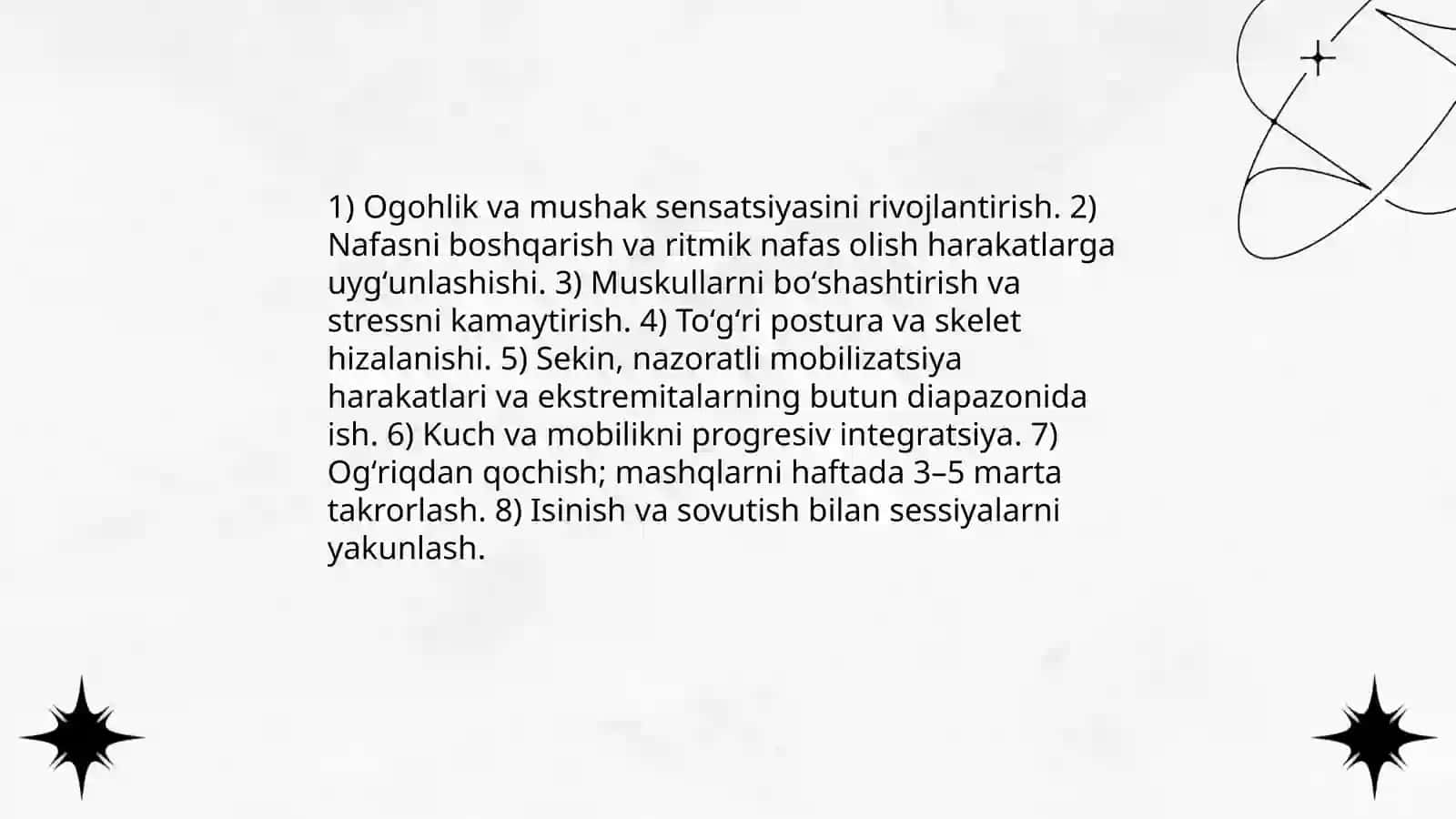 Muskullar erkinligiga erishish mashqlari 3