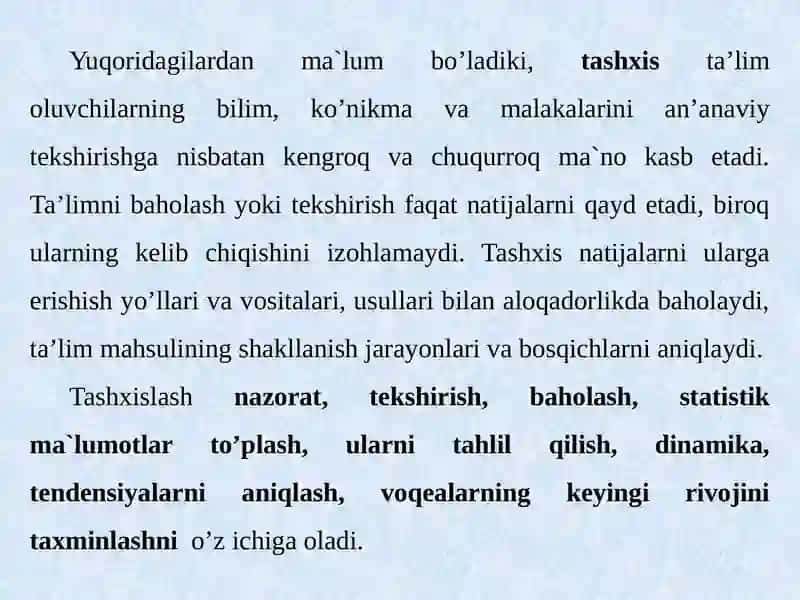 O'quvchilarni bilim, ko'nikmalarini tashxis etish 3