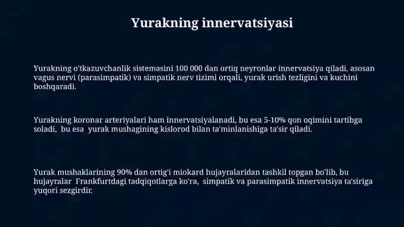 Yurak qon-tomir tizimi fiziologiyasi yurakning asosiy funktsiyalari 3