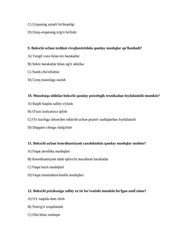 Bokschilarni jismoniy va psixik sifatlarini tarbiyalash 3