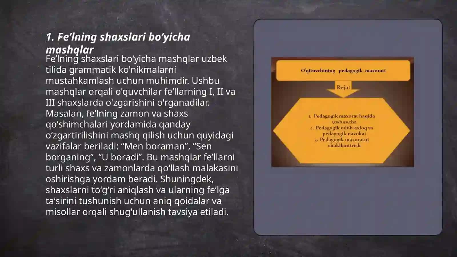 Boshlangʻich sinf darsliklarida feʼlga oid mashqlarni tasnif etish 3