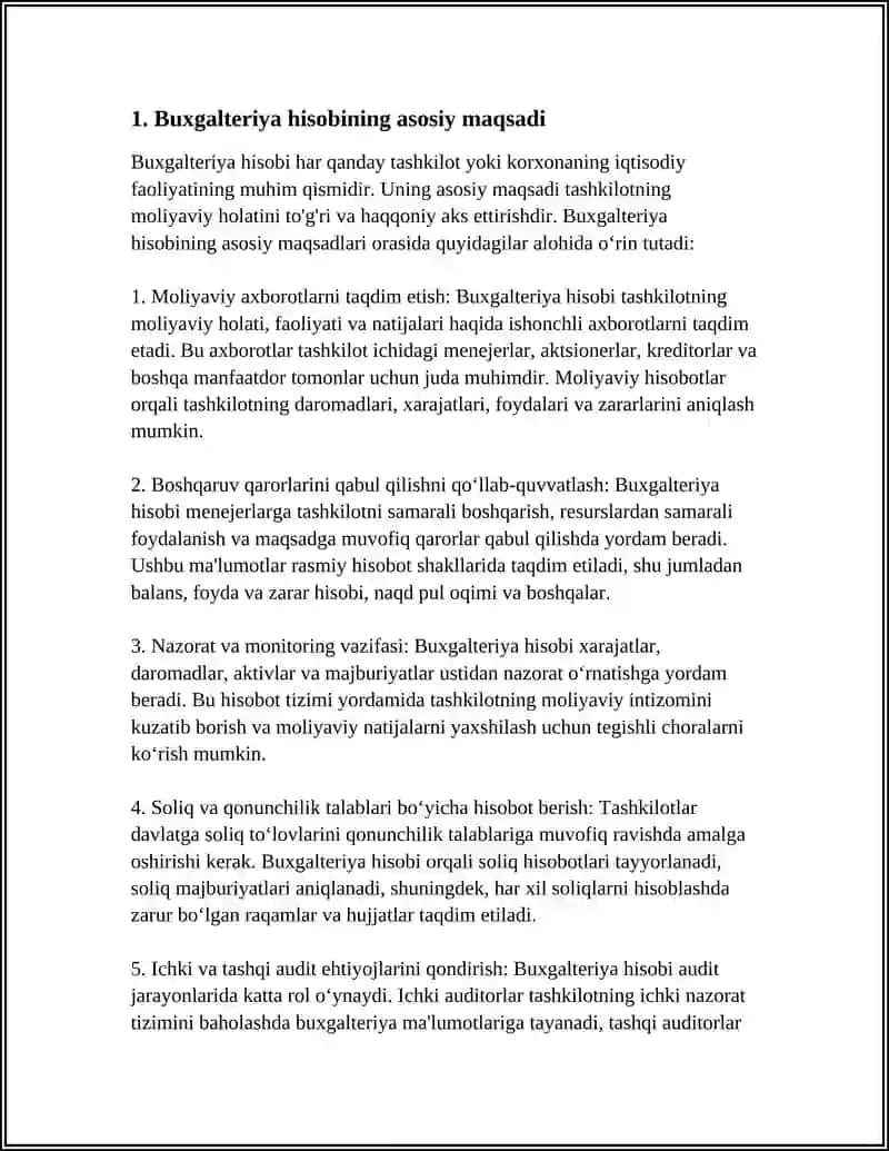 BUXGALTERIYA HISOBINING ASOSIY MAQSADI, VAZIFALARI VA FUNKSIYALARI 3
