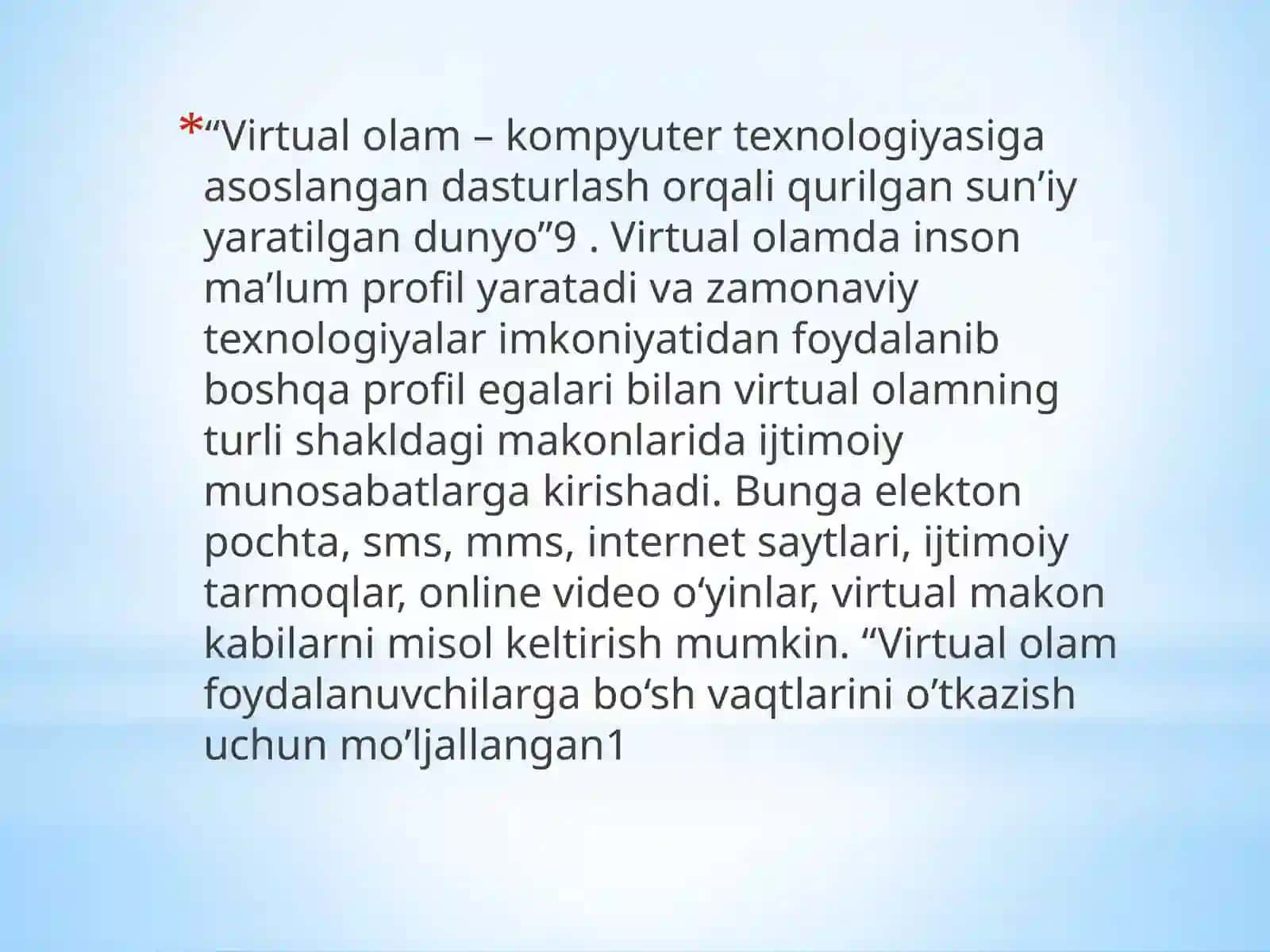 Virtual olamda jozibadorligiga qaramlik 3