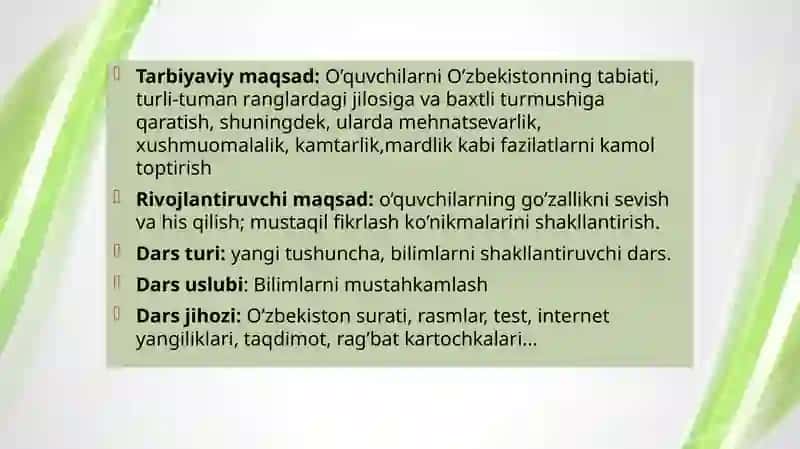 Mustaqillik darsi: Sen-qudrat manbai saodat maskani jonajon O'zbekistonim 3