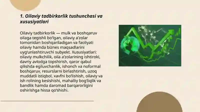 Oilaviy tadbirkorlikning milliy iqtisodiyotdagi o'rni va ahamiyati 3