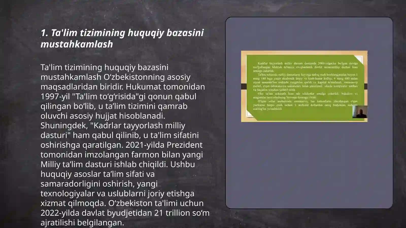 O'zbekistonda mustaqillik yillarida ta'lim sohasida amalga oshirilgan islohotlar 3