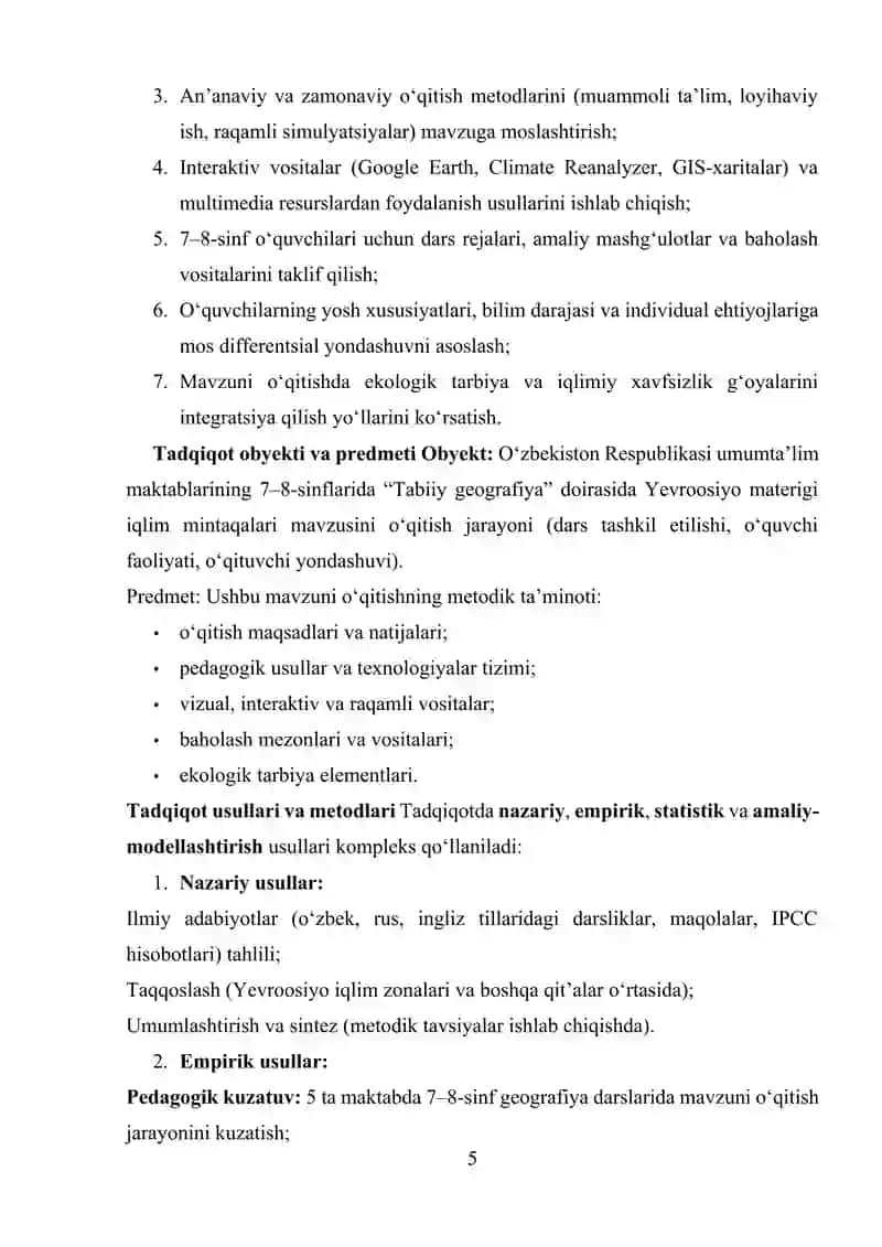 Yevroosiyo Materigi Iqlim Mintaqalari Mavzusini O‘qitish 3