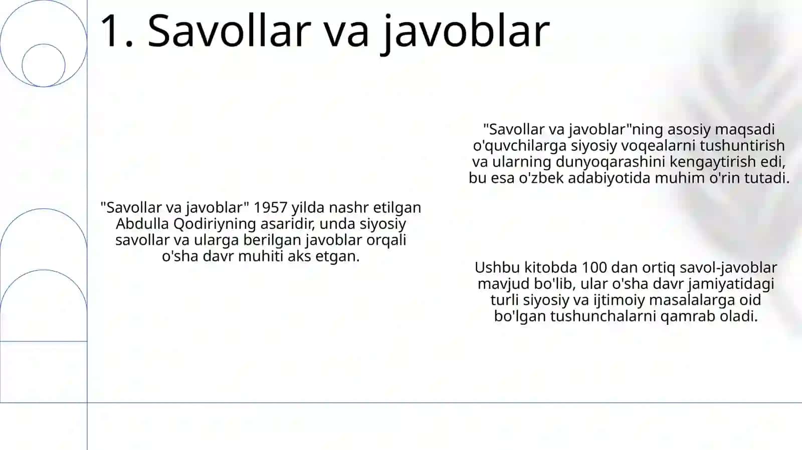 Savollar va javoblar 3