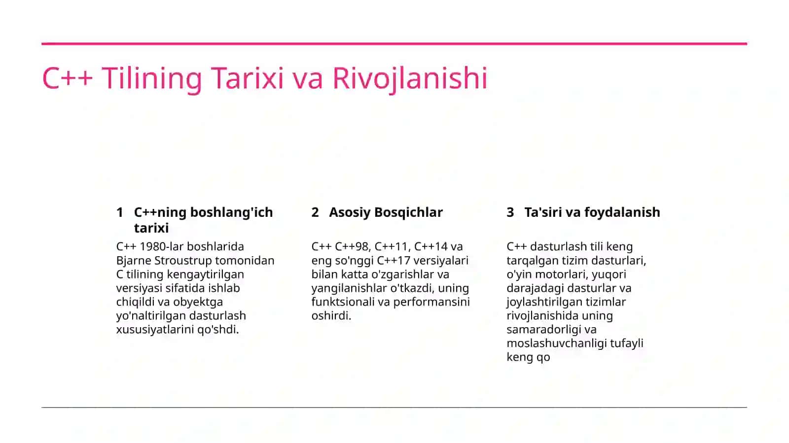 C++ Dasturlash Tilining Asosiy Xususiyatlari 3