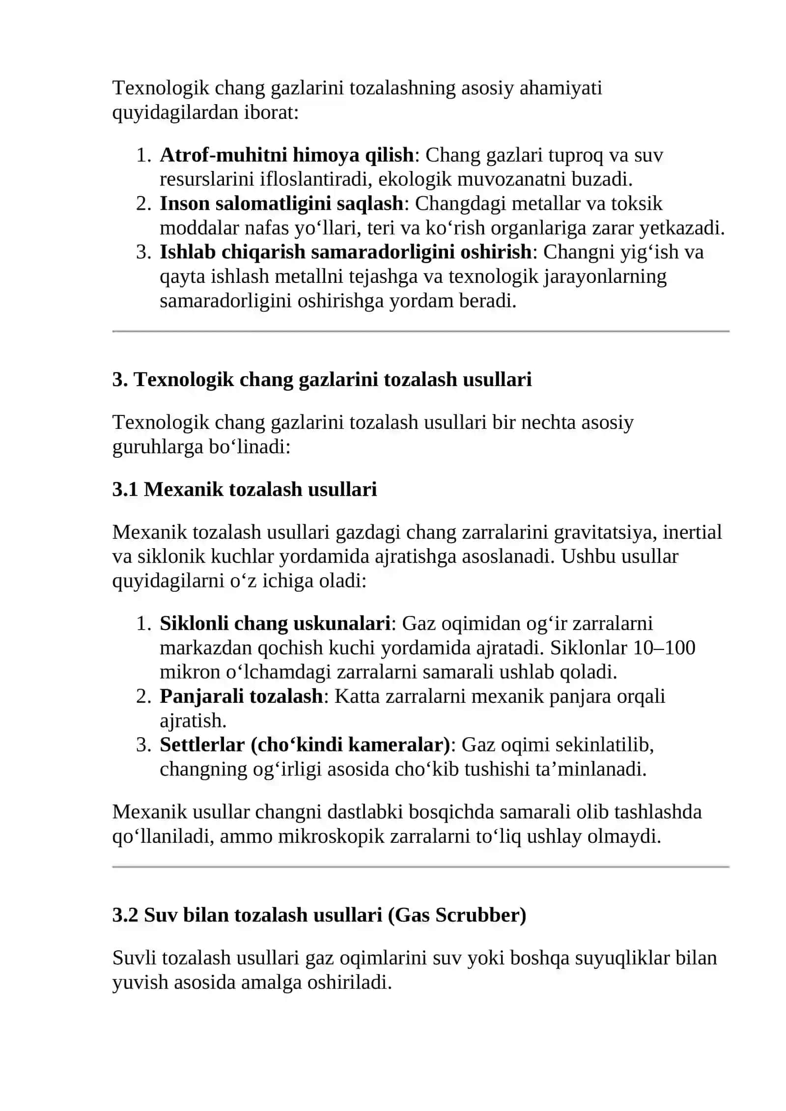 Texnologik chang gazlarini tozalash usullari 3