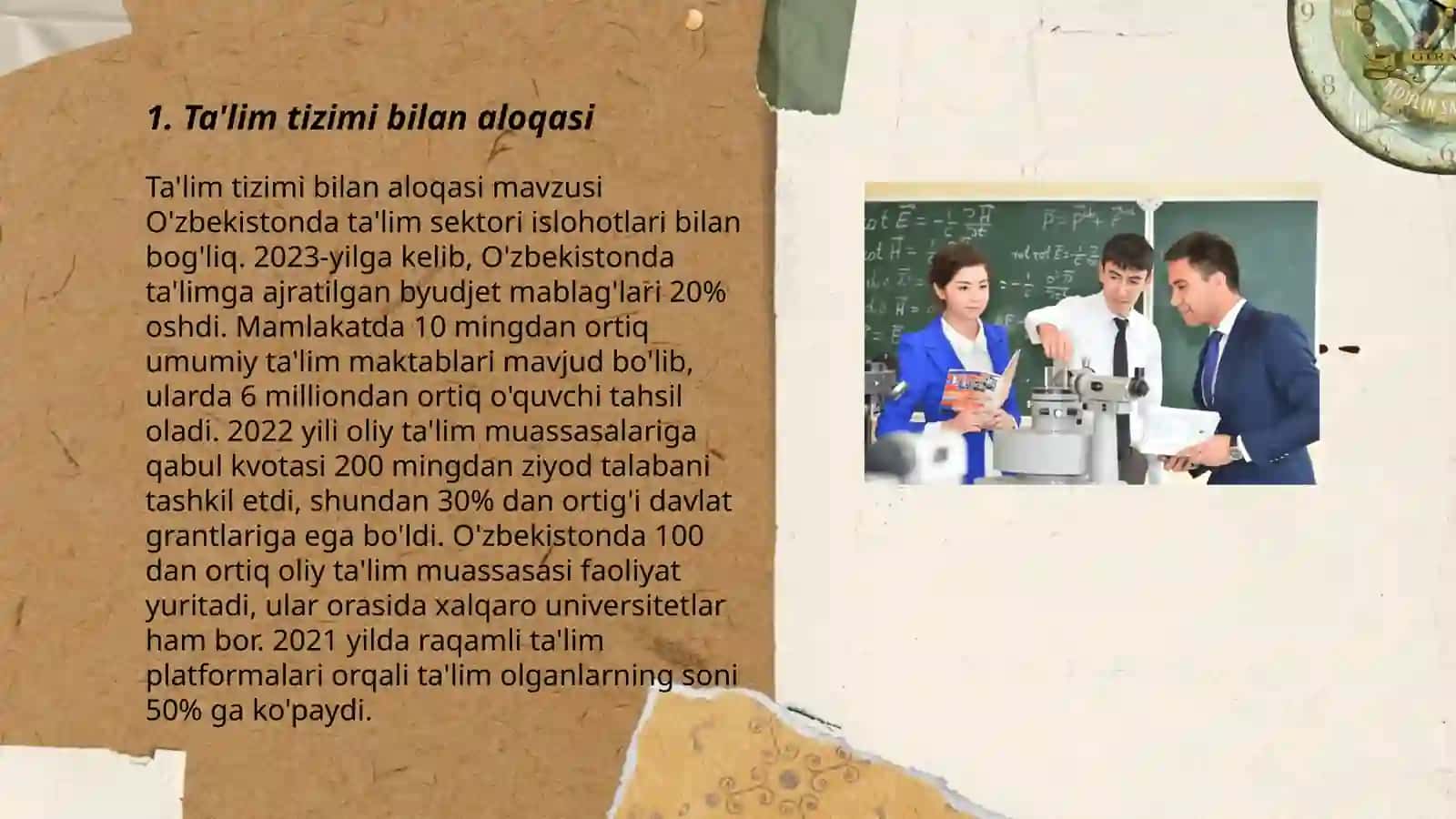 Ta'lim tizimi bilan aloqasi 3