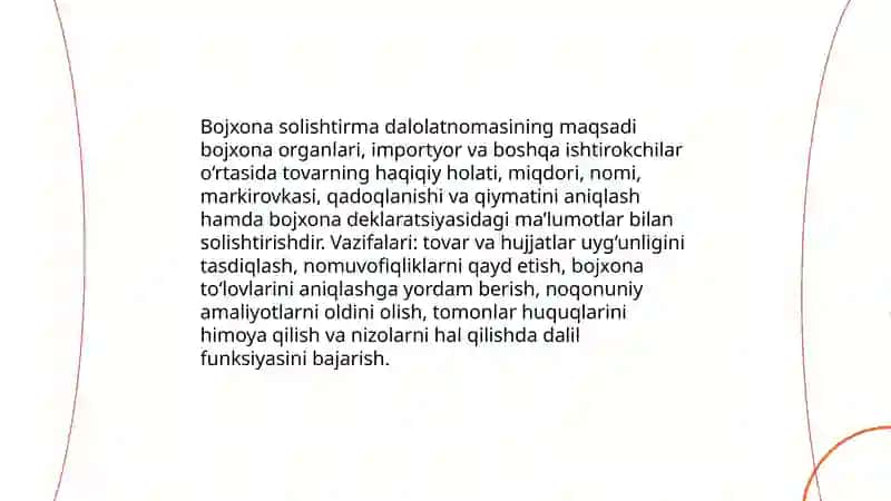 Bojxona solishtirma dalolatnomasi shakli va toʻldirilish tartibi 3