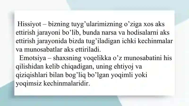 Hissiyotlar va Irodaning Psixologik Xususiyatlari 3