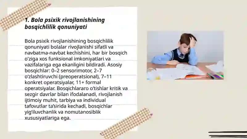Bola psixik rivojlanishining asosiy qonuniyatlari 3