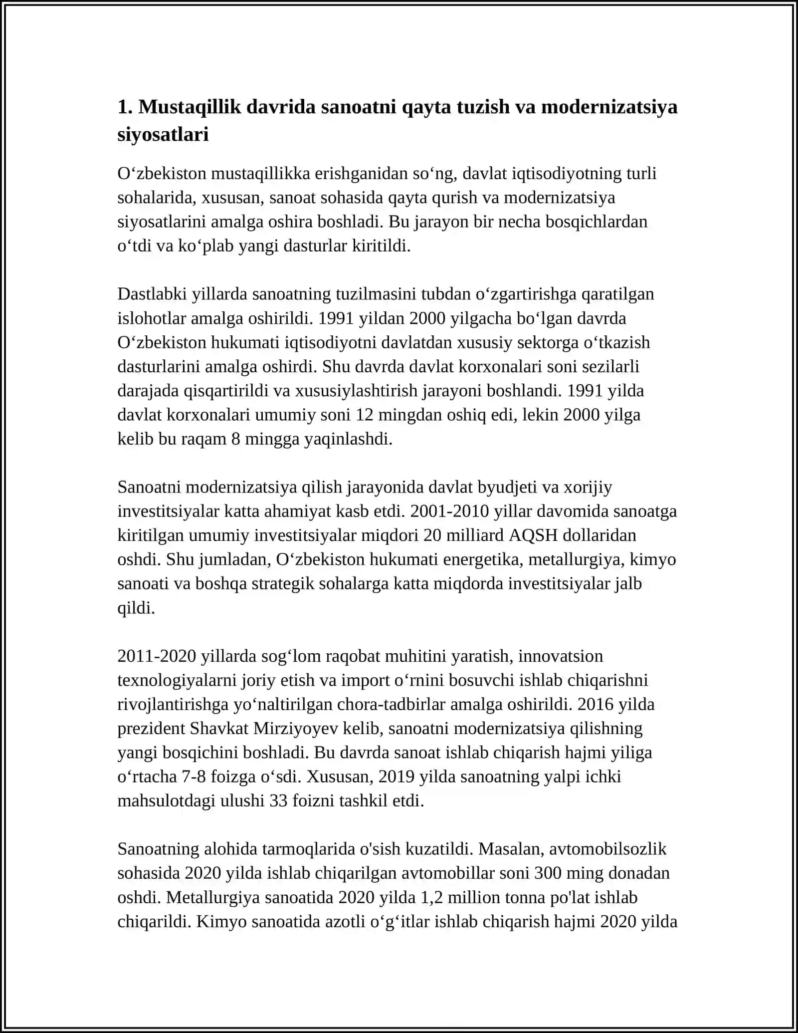 MUSTAQILLIK DAVRIDA SANOT VA DAVLAT BOSHQARUVI 3
