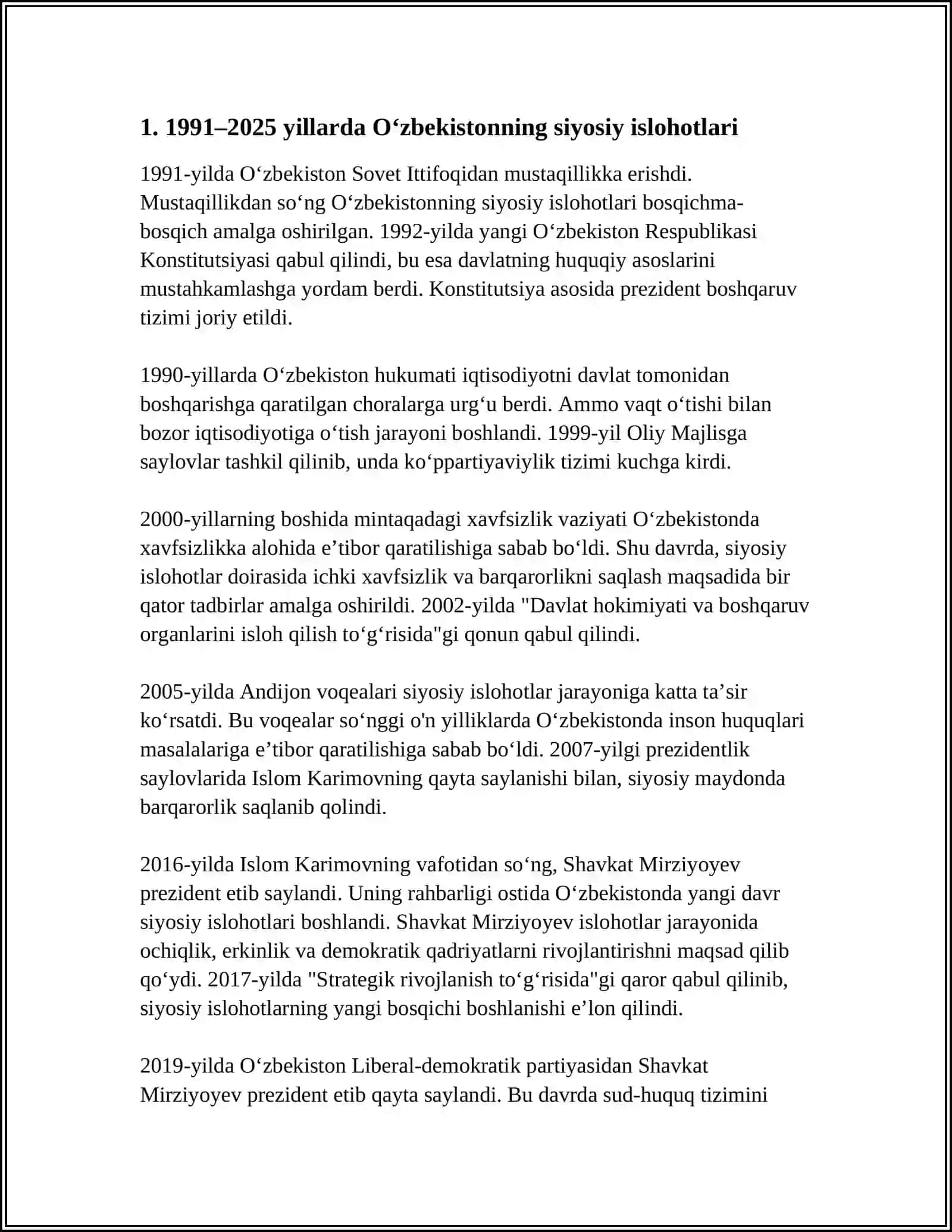 "1991-2025-YILLARDA ŌZBEKISTON VA JAHON DAVLATLARI TARAQQIYOTI" 3