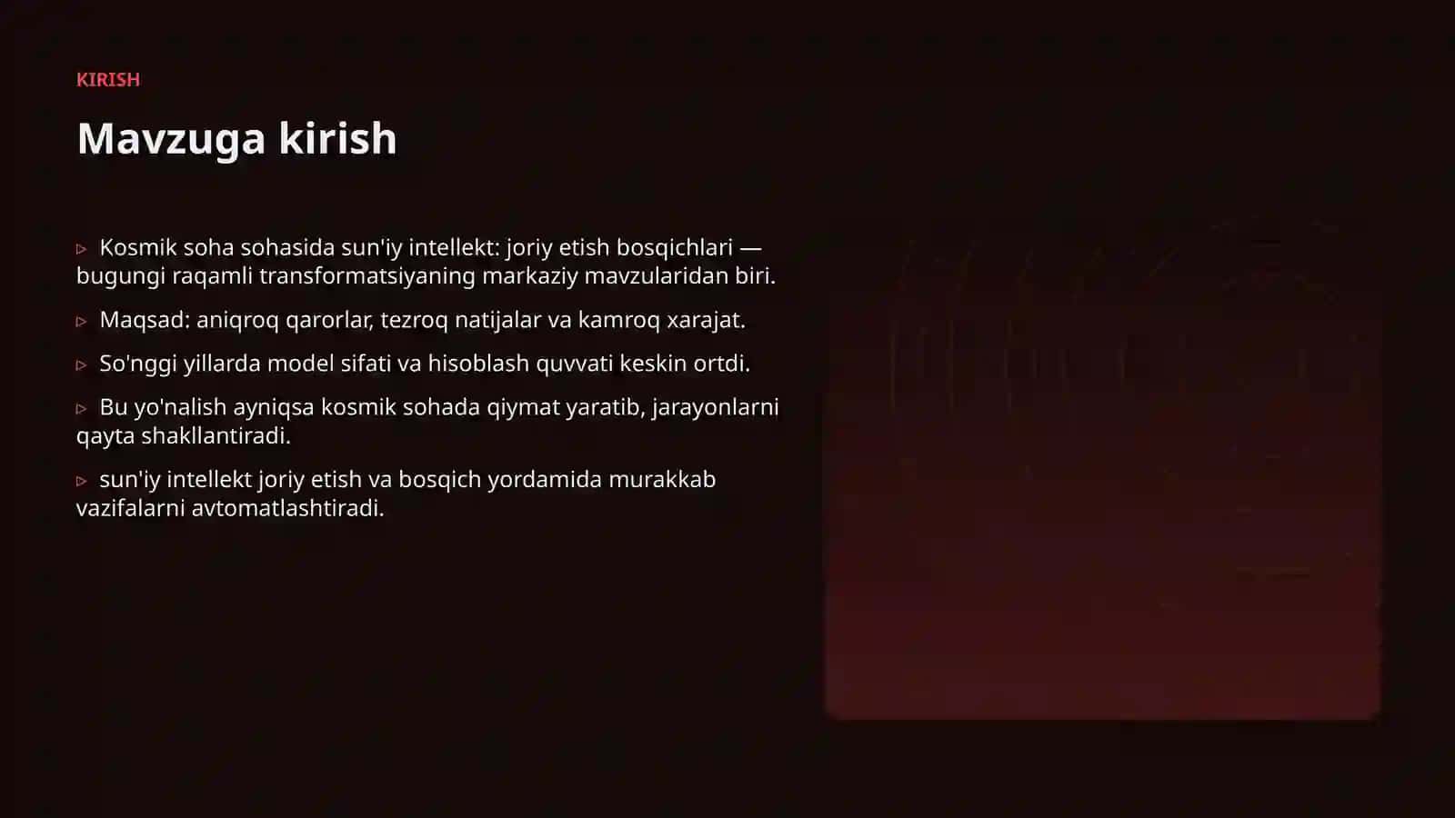 Kosmik soha sohasida sun'iy intellekt: joriy etish bosqichlari 3