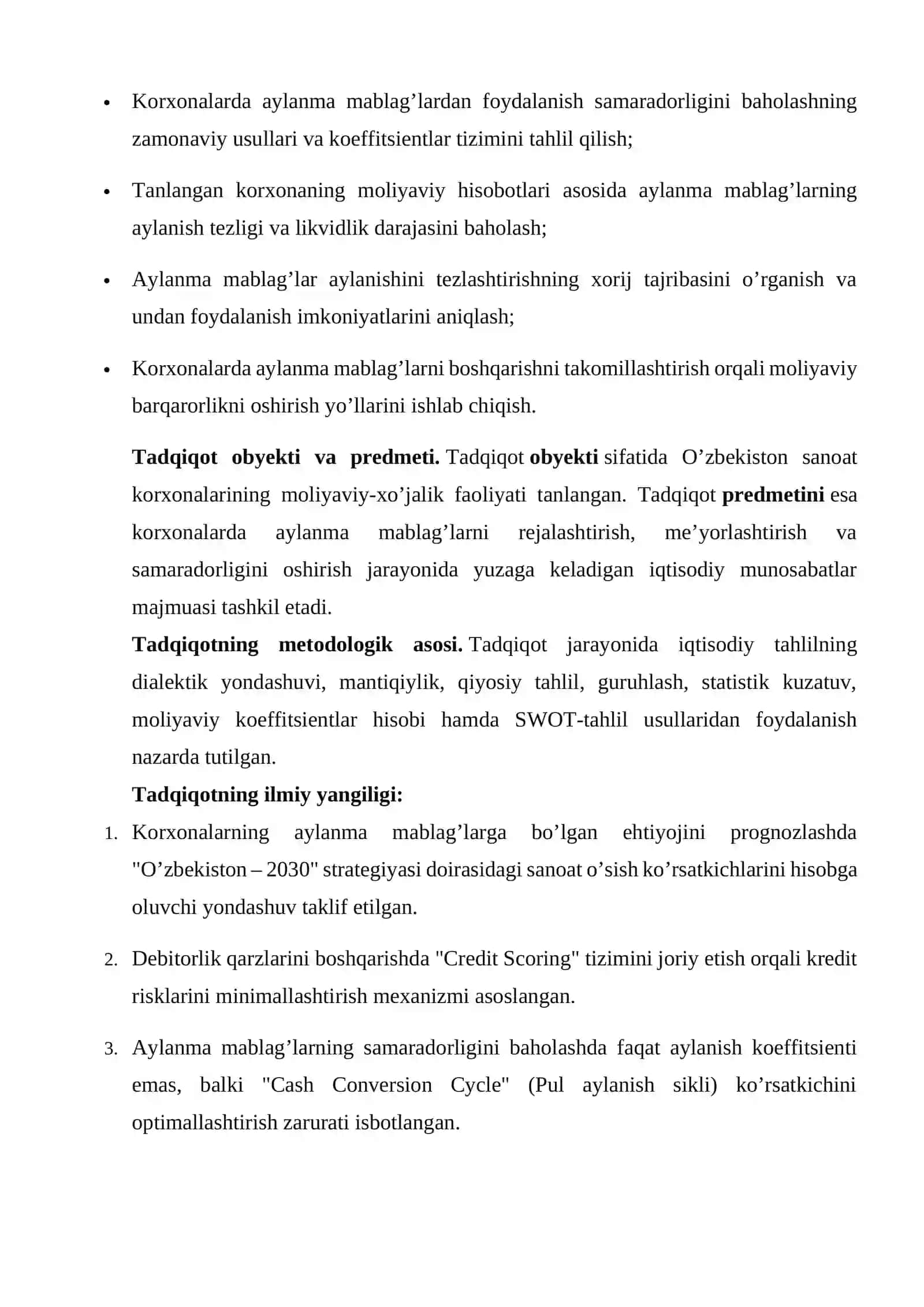 Korxonalarda aylanma mablag’ilarni boshqarishni takomillashtirish 3