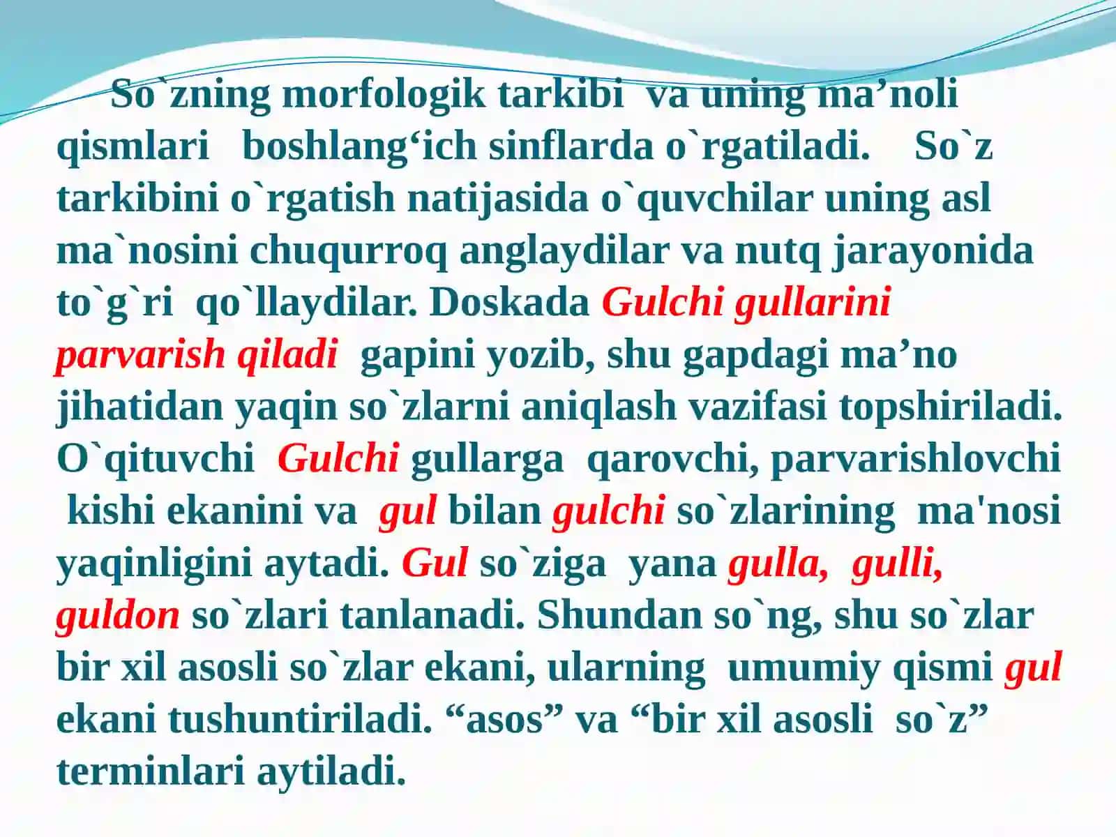 Boshlang‘ich sinflarda so‘zning morfemik tarkibini o‘rganish metodikasiga oid mavzularni o‘rganishva tahlil qilish 3