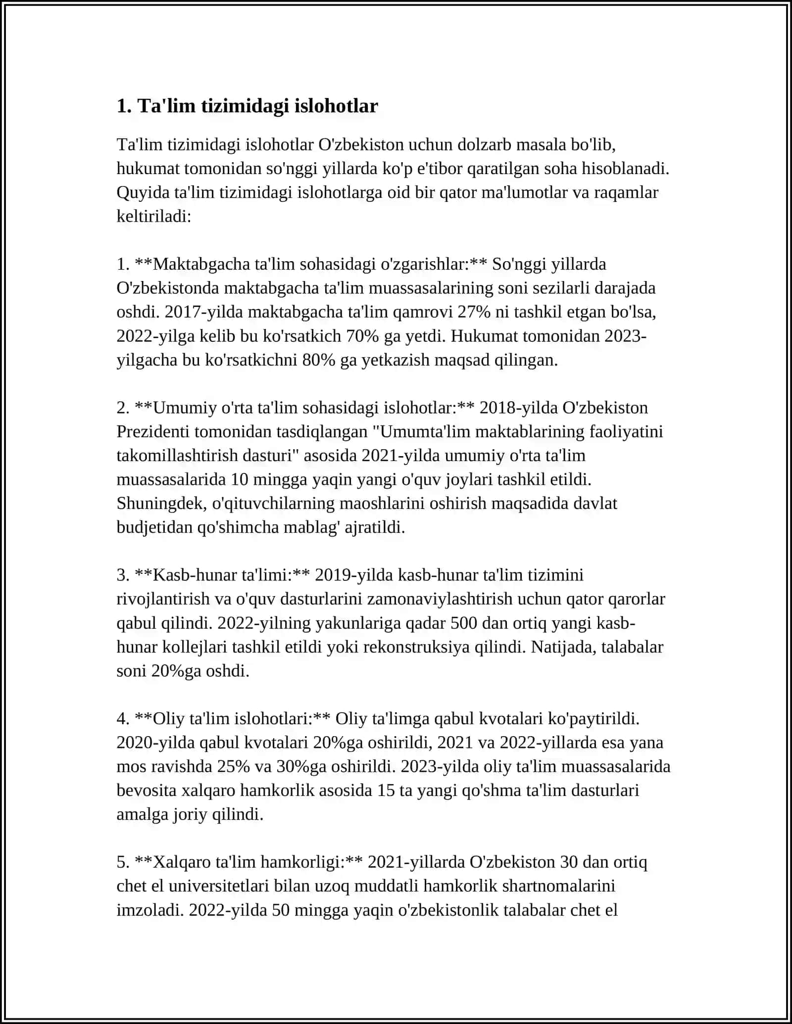 ÒZBEKISTONDA IJTIMOIY SOHADA AMALGA OSHIRILAYOTGAN ÒZGARISHLAR MAZMUN VA MOHIYATI 3