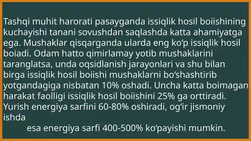 Kimyoviy Termoregulatsiya 3