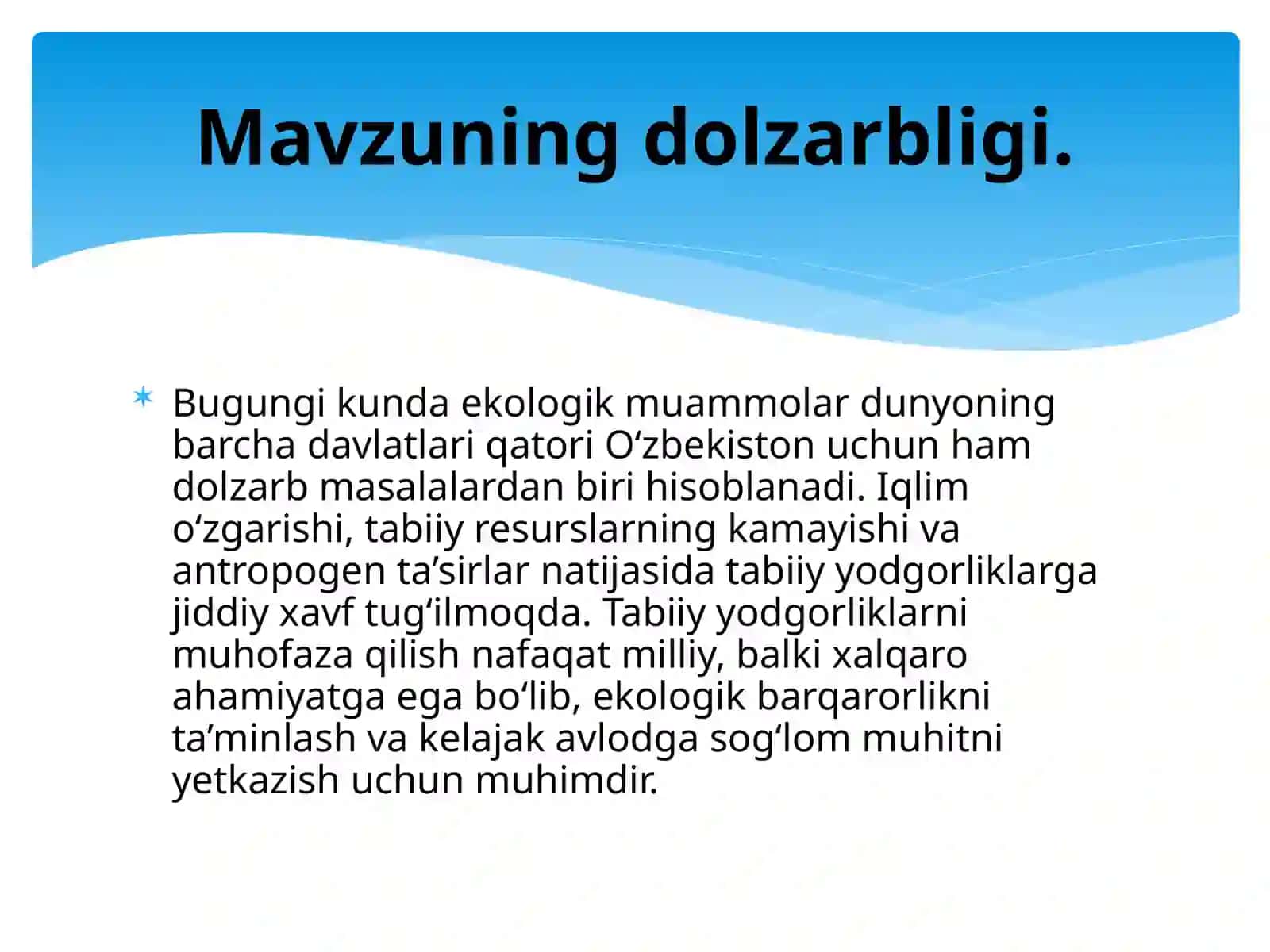 Oʻzbekiston Tabiat Yodgorliklari 3