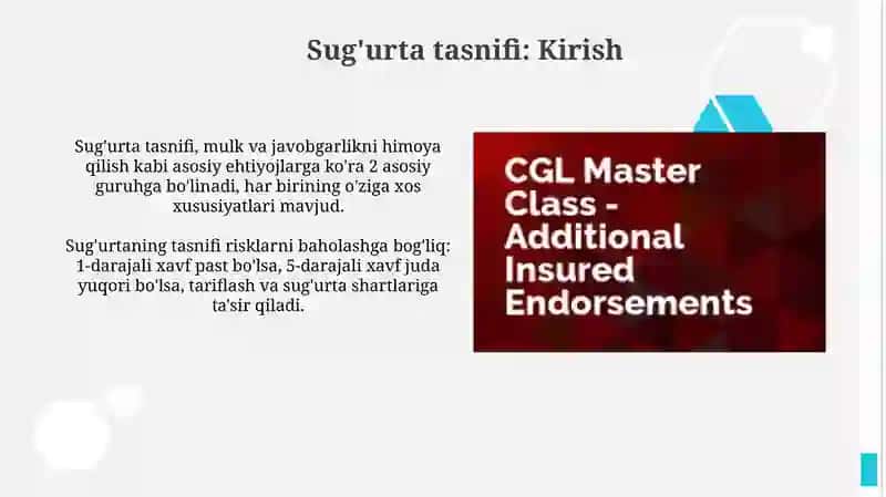 Sug'urtani klassifikatsiyalash 3