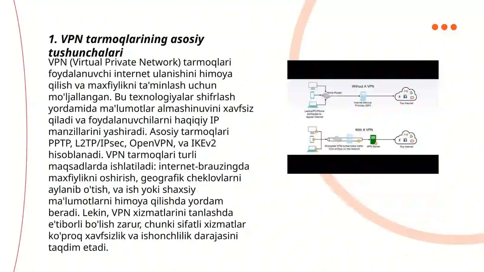VPN tarmog’ini qurish usullari va protokollari 3