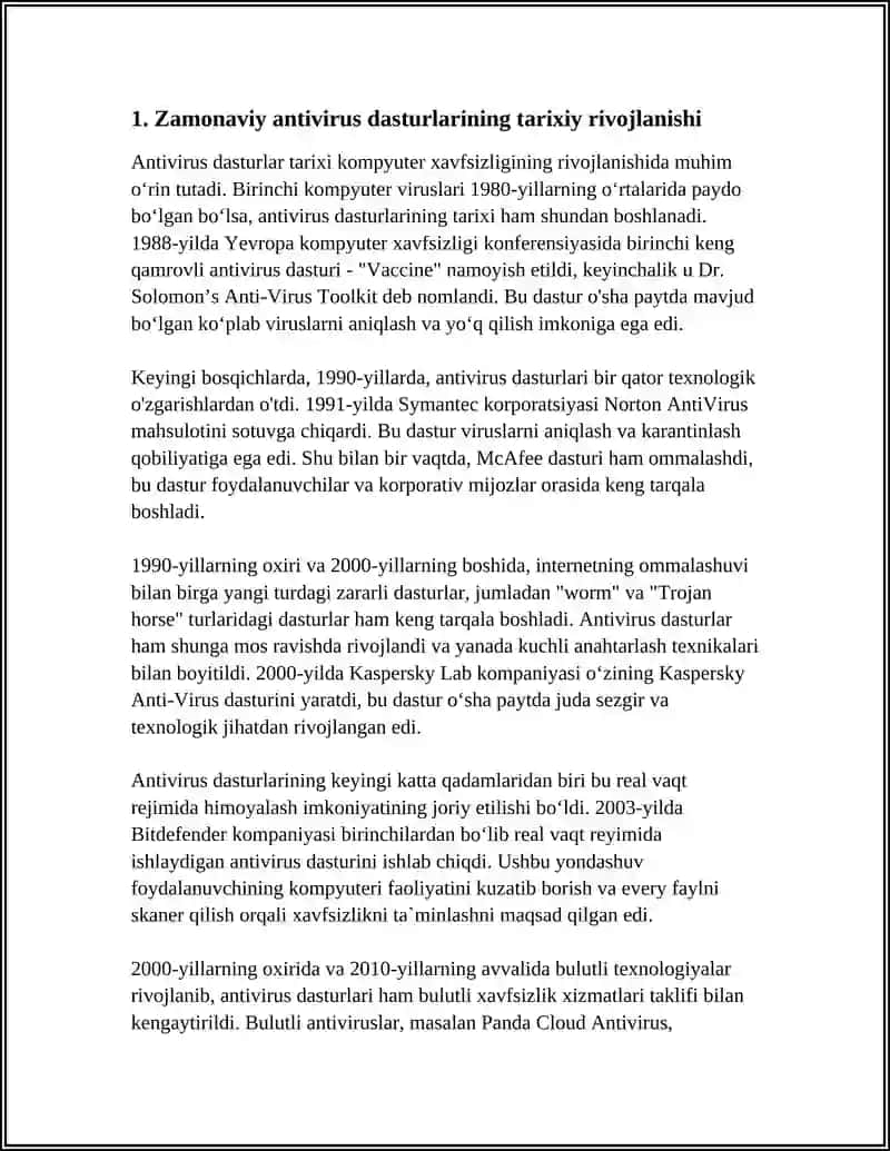 ZAMONAVIY ANTIVIRUS DASTURIY VOSITALARI VA ULARNING IMKONIYATLARI 3