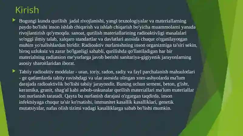 Qurilish materiallari ekologiya sifanidan 3