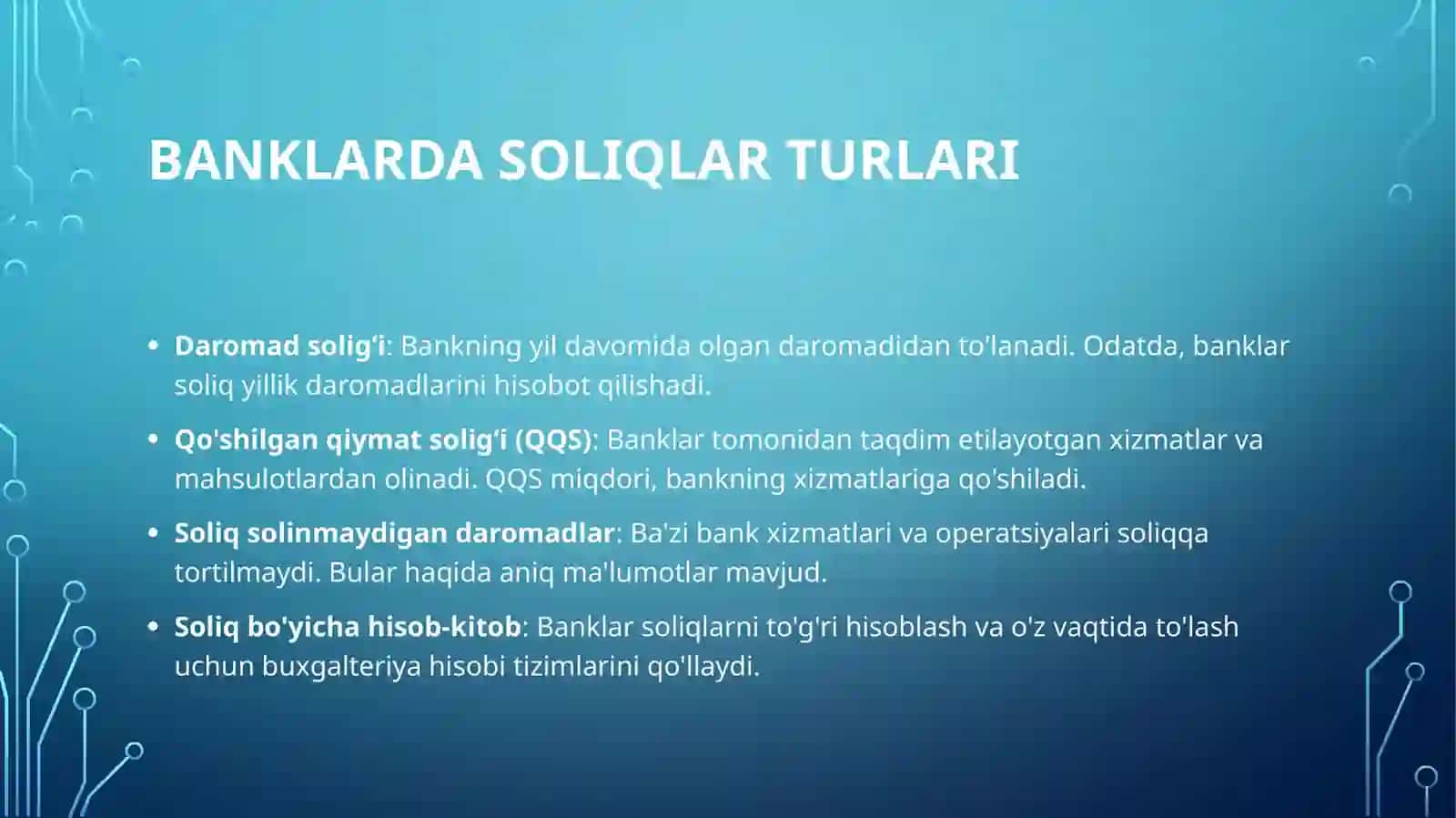 Banklarda Soliqlar Buxgalteriya Hisobi 3