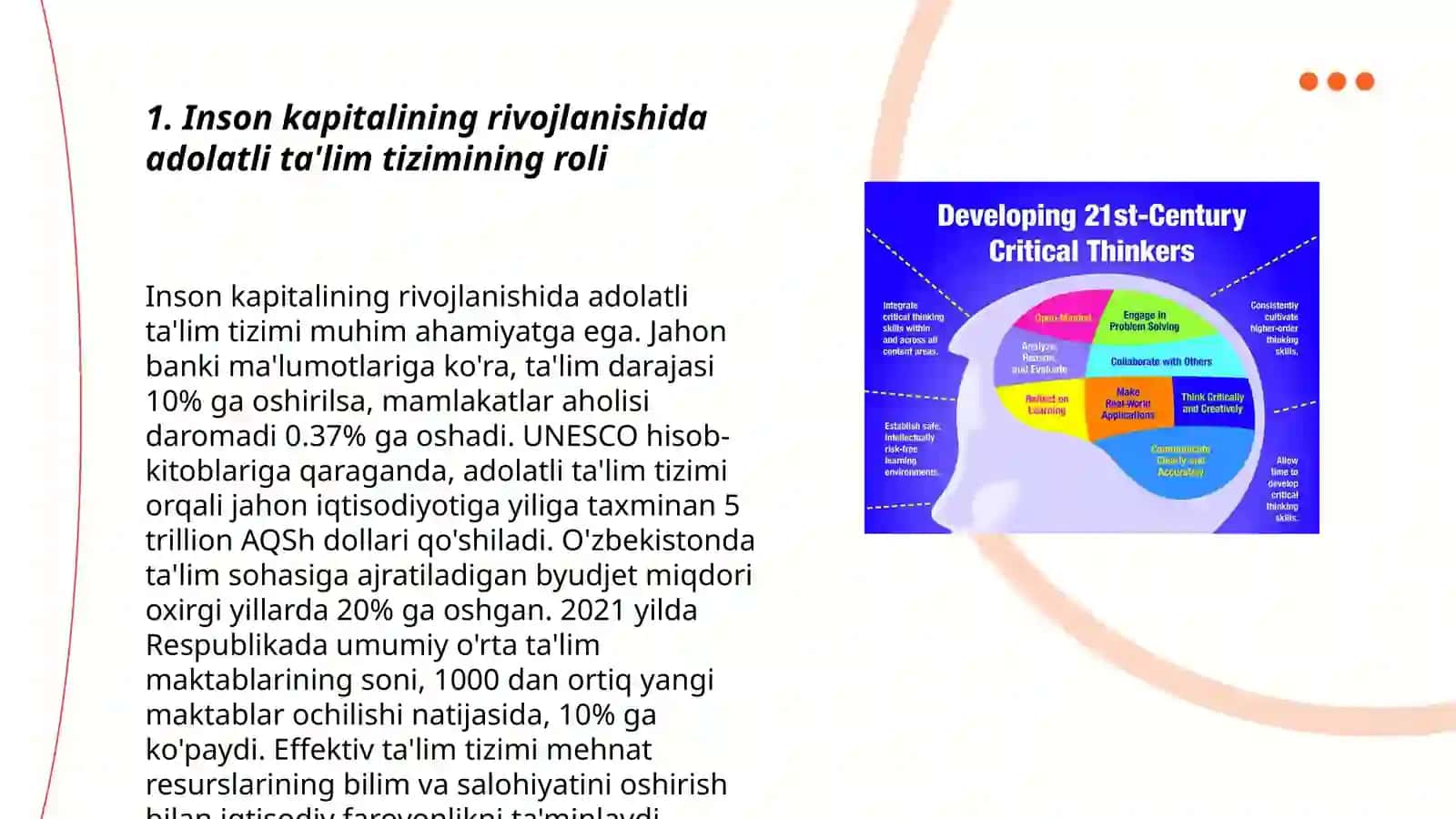 Adolatli va ijtimoiy siyosat yuritish inson kapitalini rivojlantirish 3