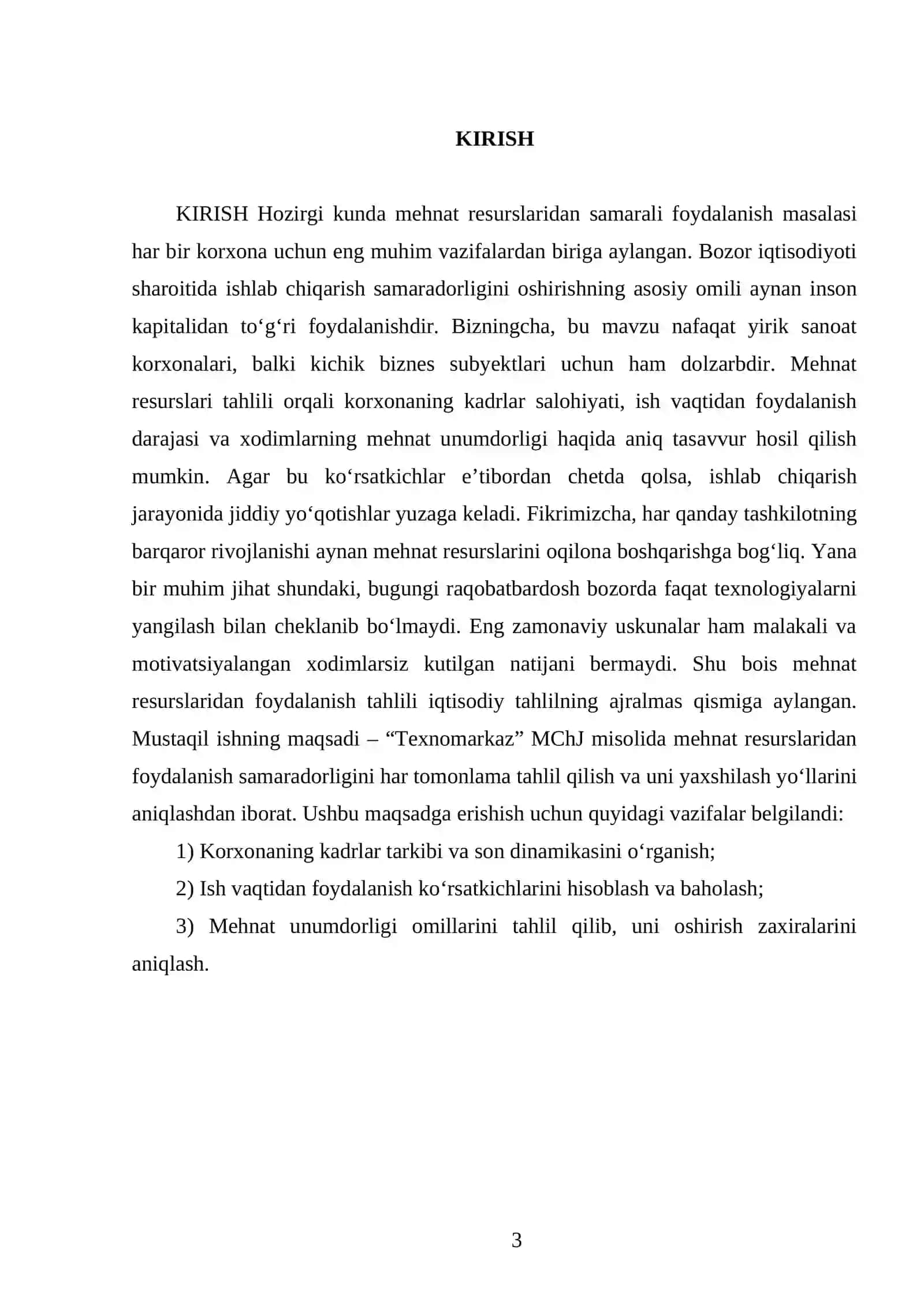 Mehnat resurslaridan foydalanish tahlili 3