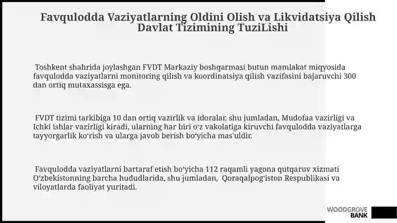 Favqulodda Vaziyatlarning Oldini Olish va Bunga Javob Berish Davlat Tizimining Tuzilishi 3