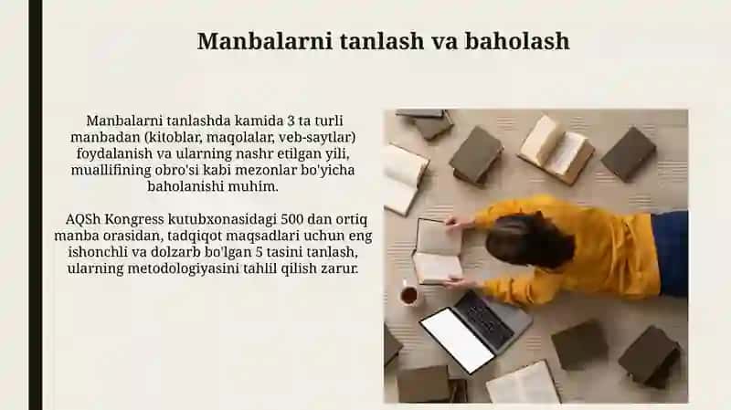 Manbalar va adabiyotlar bilan ishlash 3