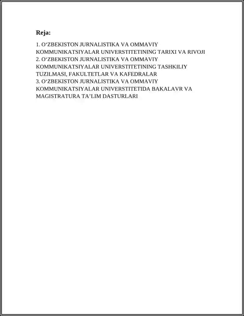 O‘zbekiston Jurnalistika va Ommaviy Kommunikatsiyalar Universiteti 3